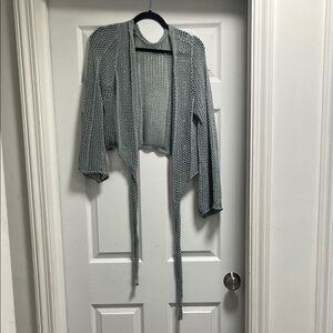 SHEIN Gray Open-Front Cardigan